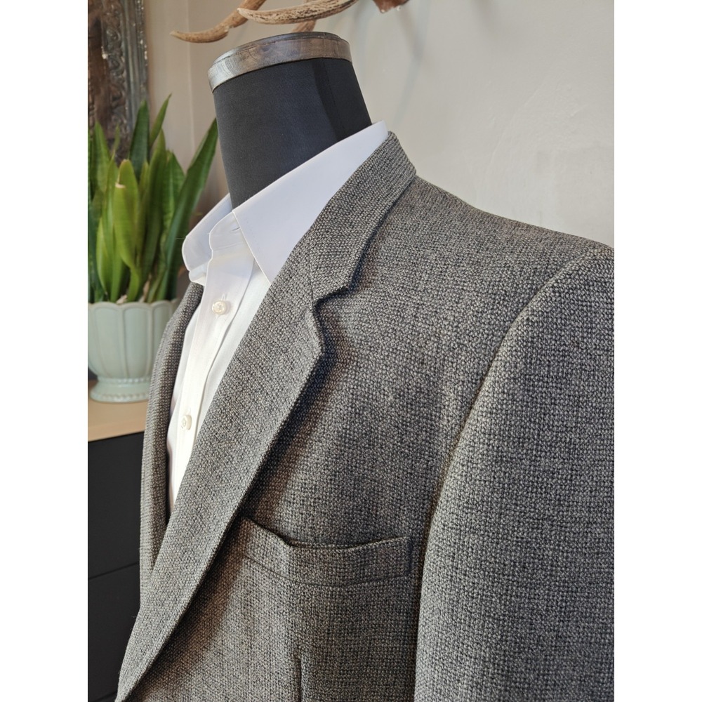 Kingsridge Mens Vintage Wool Tweed Sports Coat 41R Gray USA 2 Button Blazer